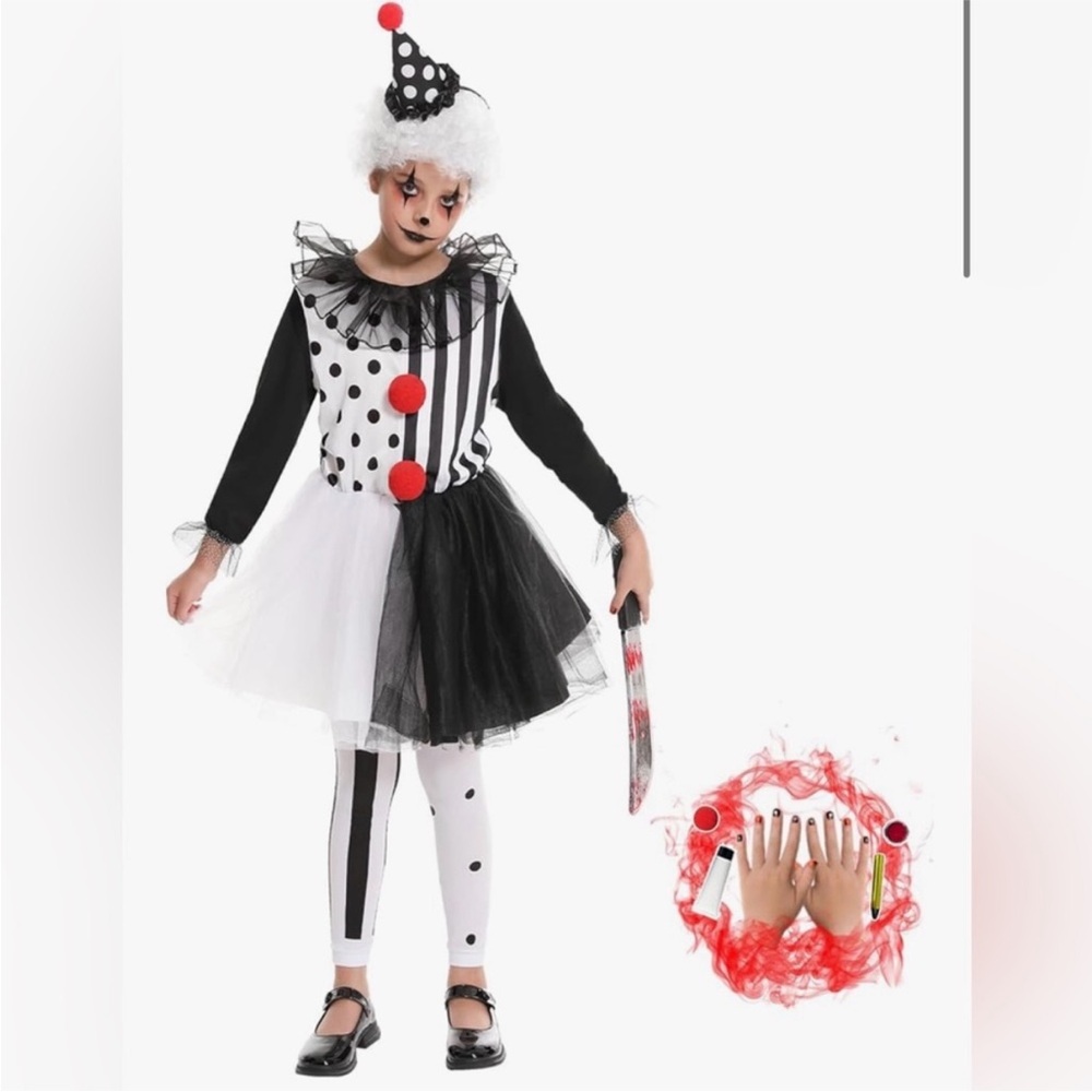 Killer Clown Halloween Costume Size Large